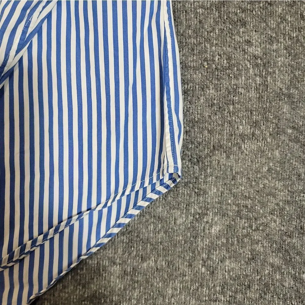 Polo Ralph Lauren Classic Fit Blue White Stripe Button Down Shirt Men M Vtg 90's